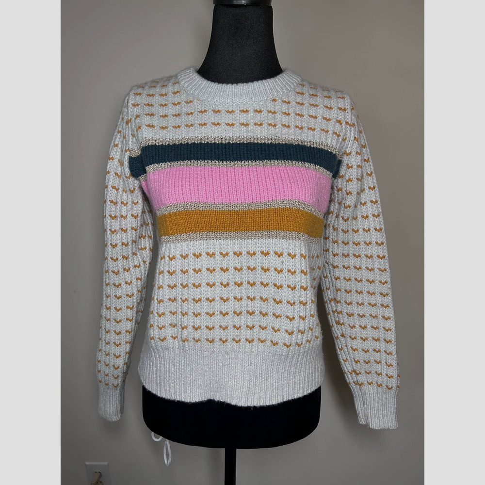 Madewell Striped Barfield Striped Chunky Knit Wool/Alpaca Blend Sweater Size XS